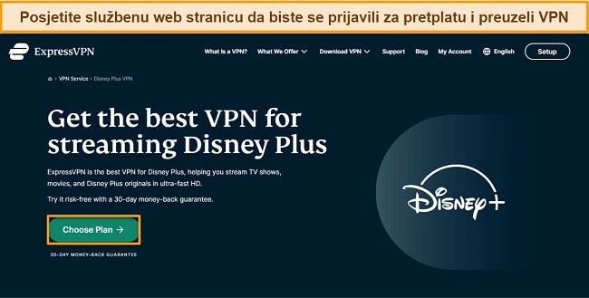 Kako gledati Disney Plus s VPN-om - vodič s uputama - posjetite web stranicu ExpressVPN-a - prijavite se za plan