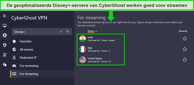 Hoe Disney Plus te bekijken met een VPN - CyberGhost geoptimaliseerde servers